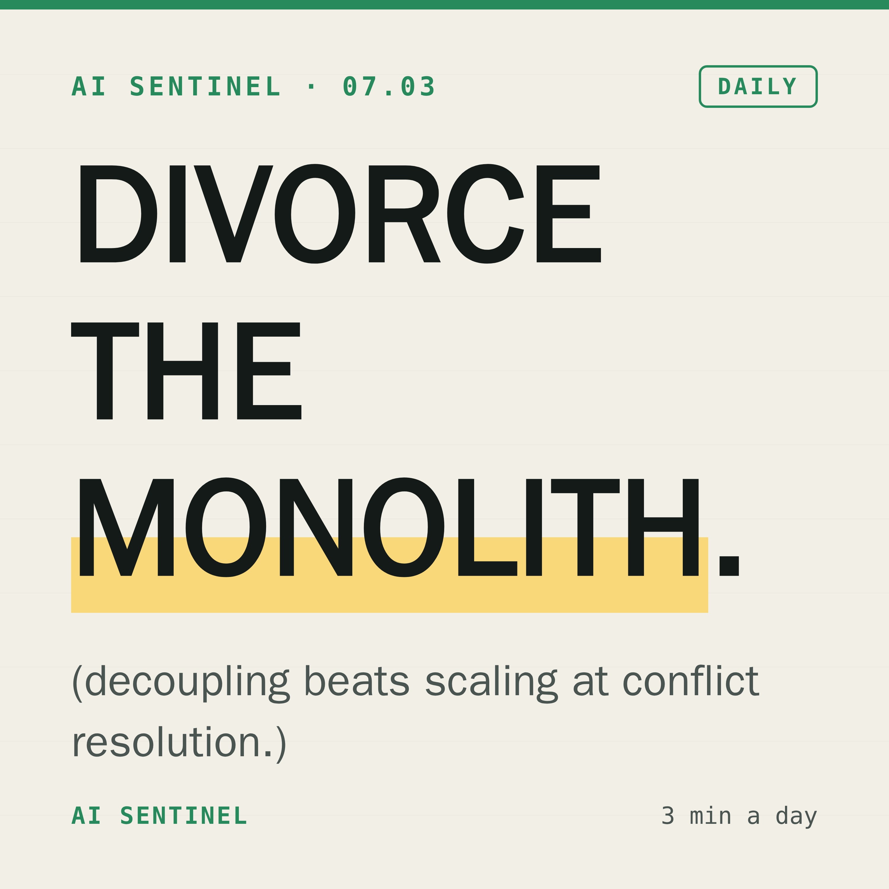 Decomposing the Monolith: Architectural Separation Reconciles AI Capability and Control