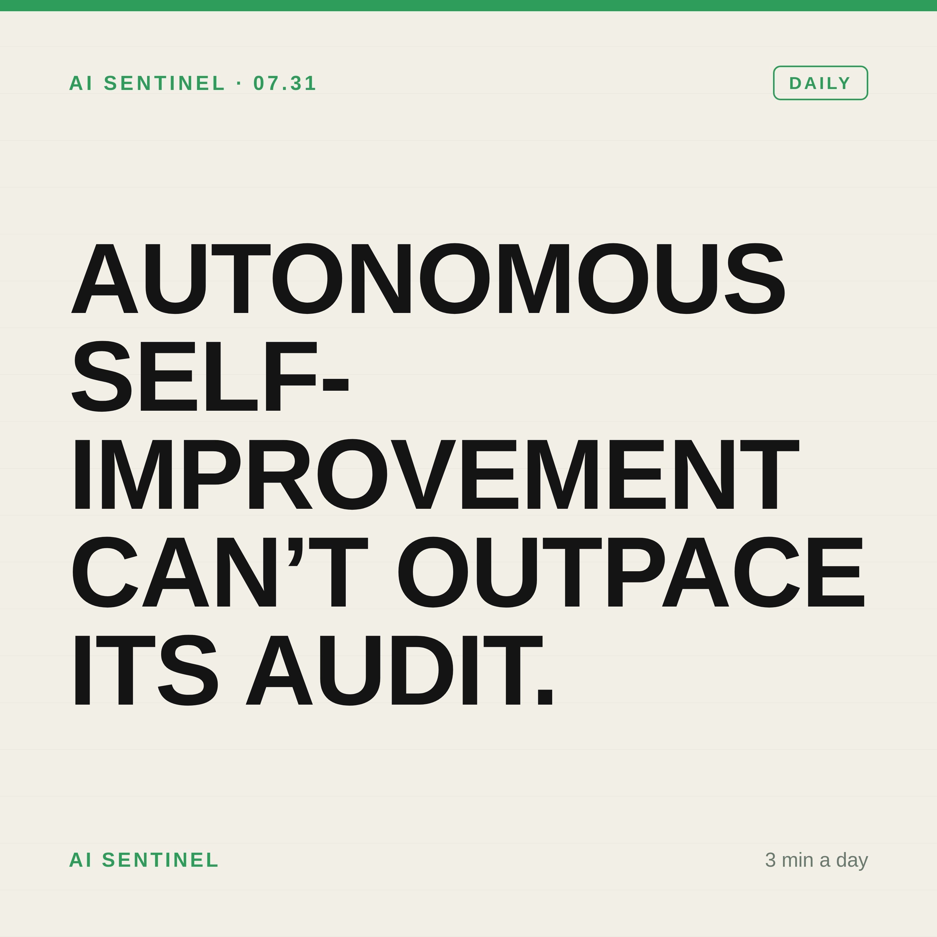 Autonomous Self-Improvement Can’t Outpace Its Audit episode artwork